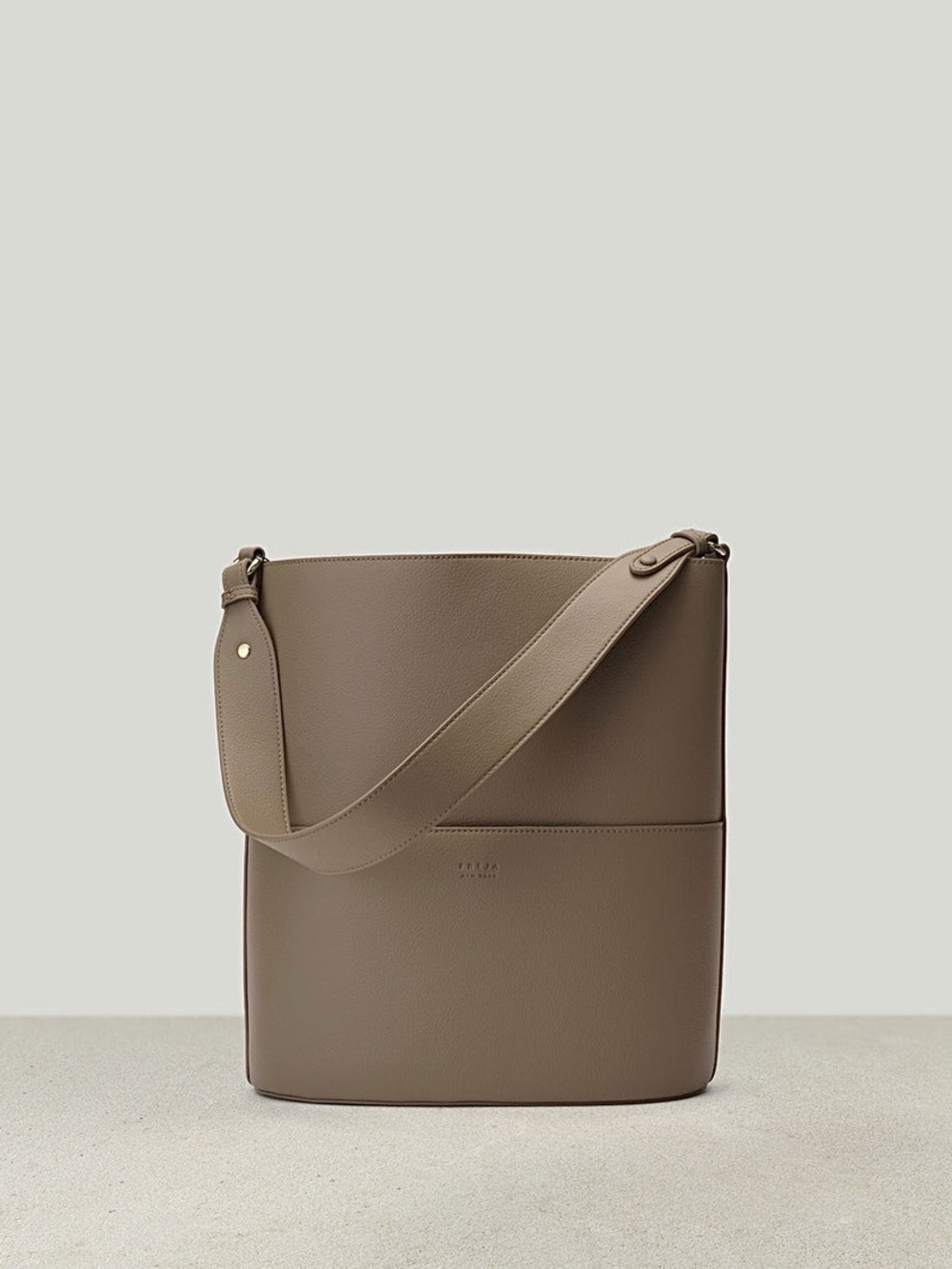Freja Vegan Leather Tall Tote in Taupe